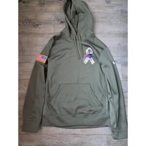 Nike NFL Buffalo Bills Salute To Service Therma-Fit Hoodie Green Men's Small